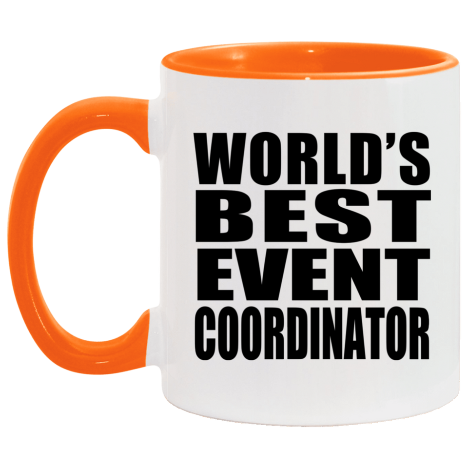 World's Best Event Coordinator - 11oz Accent Mug Orange