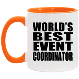 World's Best Event Coordinator - 11oz Accent Mug Orange