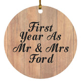First Year As Mr & Mrs Ford - Circle Ornament C