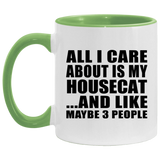 All I Care About Is My Housecat - 11oz Accent Mug Green