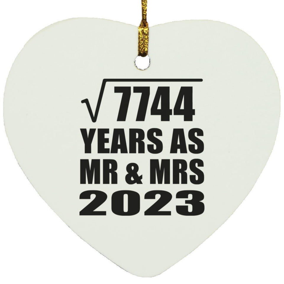 88th Anniversary Square Root of 7744 Years As Mr & Mrs 2023 - Heart Ornament