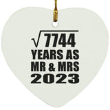 88th Anniversary Square Root of 7744 Years As Mr & Mrs 2023 - Heart Ornament