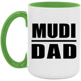 Mudi Dad - 15oz Accent Mug Green