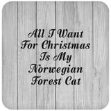 All I Want For Christmas Is My Norwegian Forest Cat - Drink Coaster F