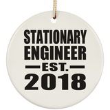 Stationary Engineer Established EST. 2018 - Circle Ornament