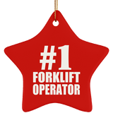 Number One #1 Forklift Operator - Star Ornament