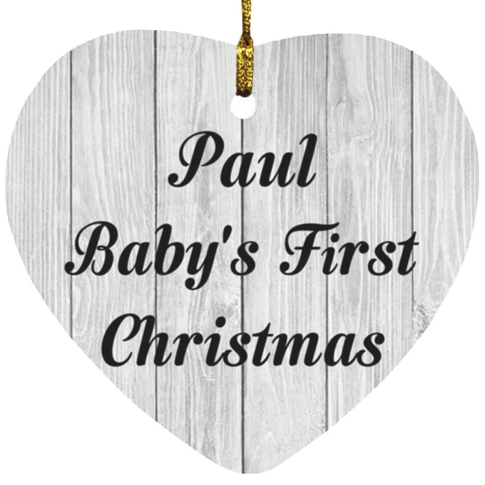 Paul Baby's First Christmas - Heart Ornament F