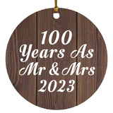 100th Anniversary 100 Years As Mr & Mrs 2023 - Circle Ornament D