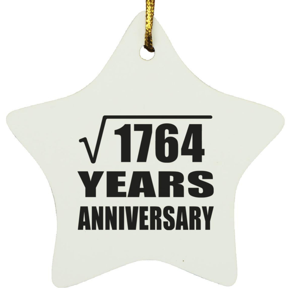 42nd Anniversary Square Root of 1764 Years Anniversary - Star Ornament