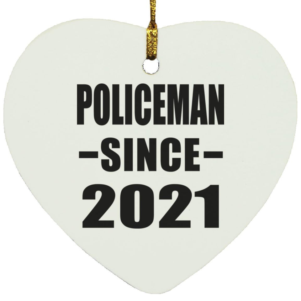 Policeman Since 2021 - Heart Ornament