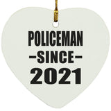 Policeman Since 2021 - Heart Ornament