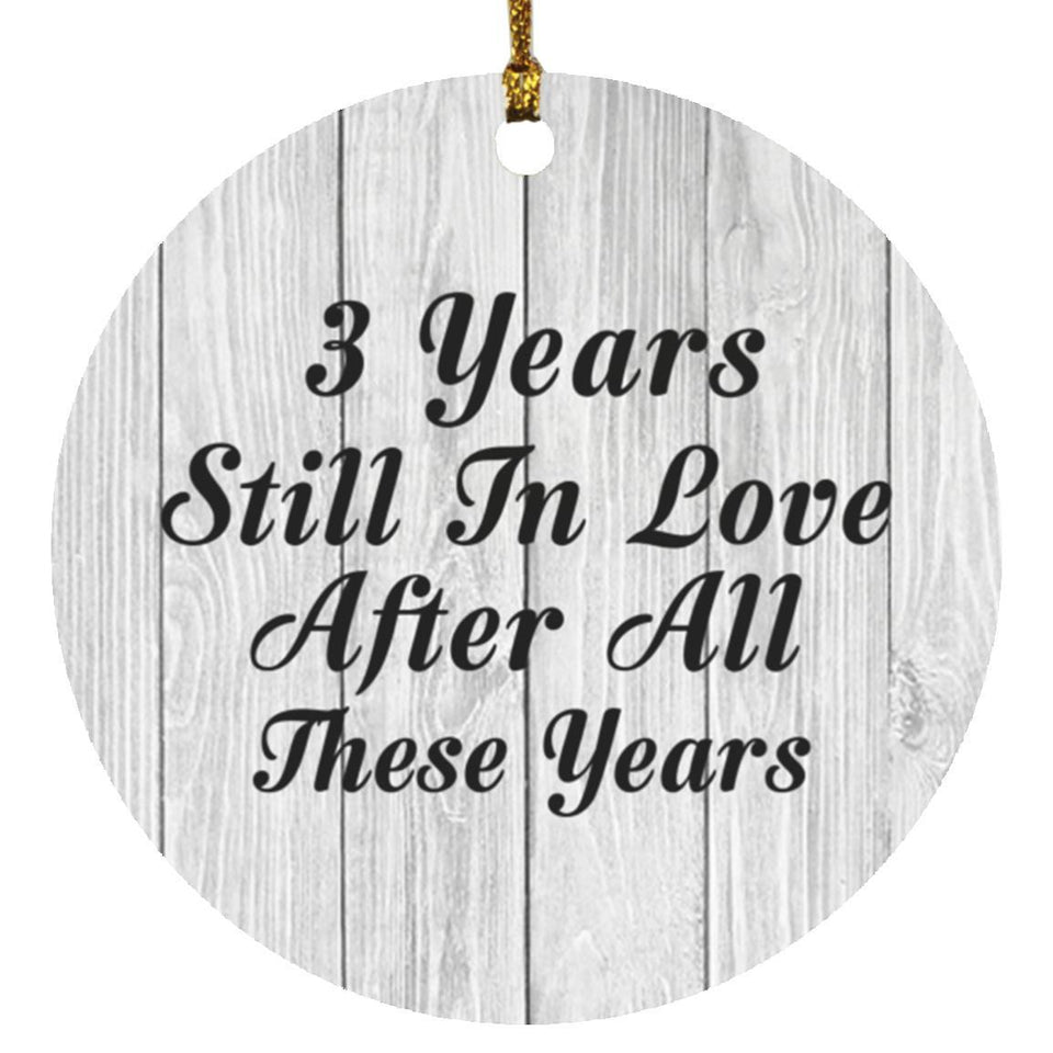 3rd Anniversary 3 Years Still In Love After These Years - Circle Ornament F