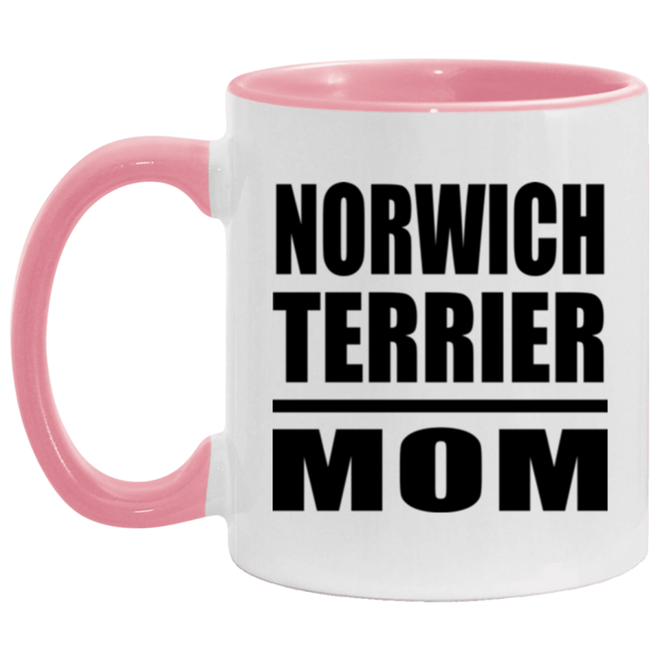Norwich Terrier Mom - 11oz Accent Mug Pink
