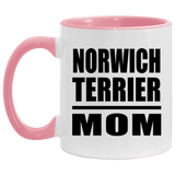 Norwich Terrier Mom - 11oz Accent Mug Pink