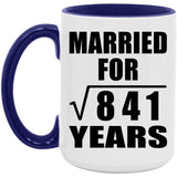 29th Anniversary Married For Square Root of 841 Years - 15oz Accent Mug Purple