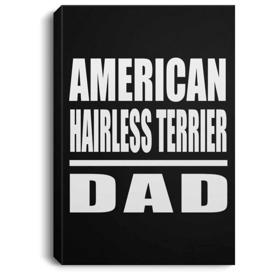 American Hairless Terrier Dad - Canvas Portrait