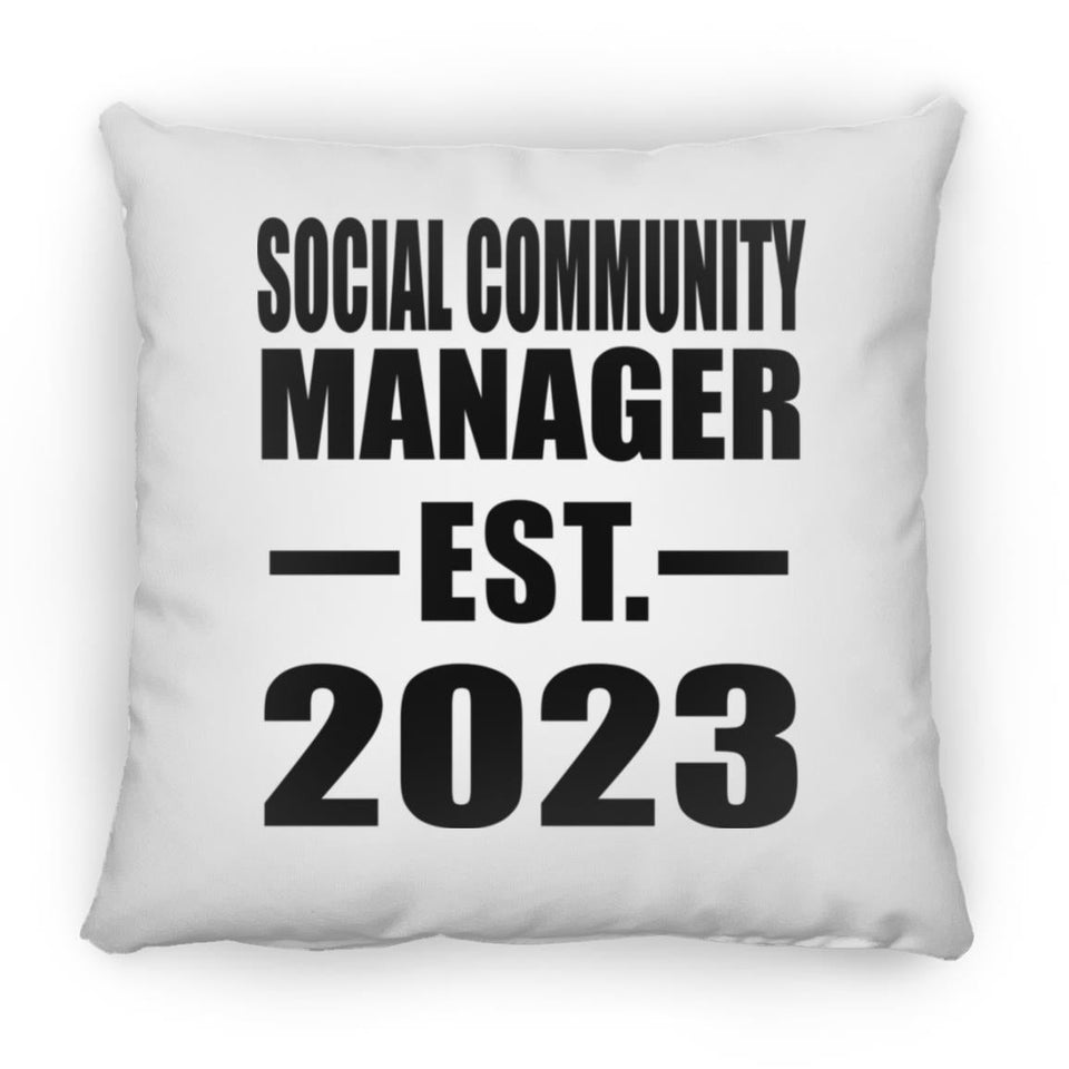 Social Community Manager Established EST. 2023 - Throw Pillow