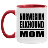 Norwegian Elkhound Mom - 11oz Accent Mug Red