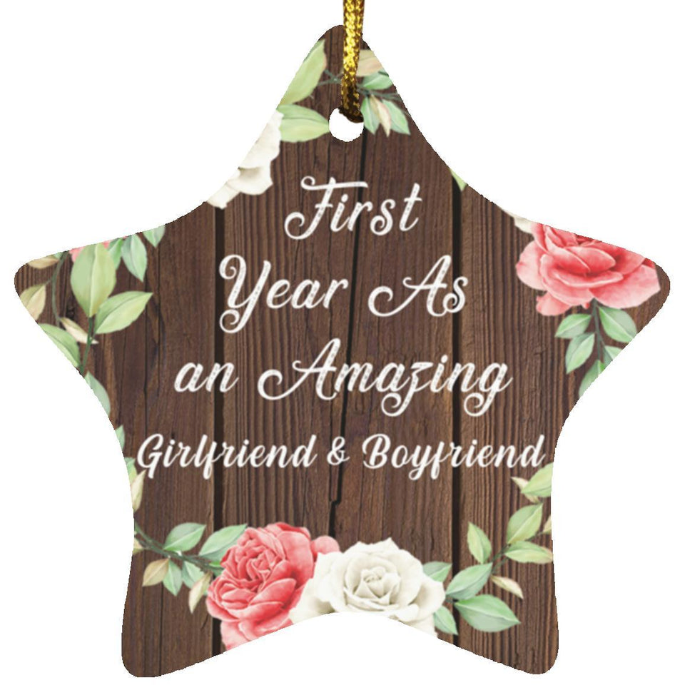 First Year As An Amazing Girlfriend & Boyfriend - Star Ornament A