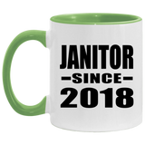 Janitor Since 2018 - 11oz Accent Mug Green