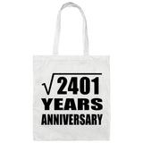 49th Anniversary Square Root of 2401 Years Anniversary - Tote Bag White