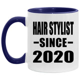 Hair Stylist Since 2020 - 11oz Accent Mug Purple