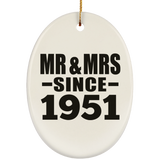 73rd Anniversary Mr & Mrs Since 1951 - Oval Ornament
