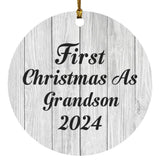 First Christmas As Grandson 2024 - Circle Ornament F