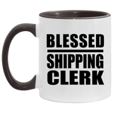 Blessed Shipping Clerk - 11oz Accent Mug Black