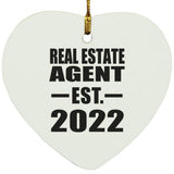 Real Estate Agent Established EST. 2022 - Heart Ornament