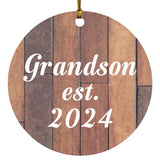 Grandson Established Est. 2024 - Circle Ornament E