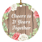 21st Anniversary Cheers To 21 Years Together - Circle Ornament B
