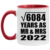 78th Anniversary Square Root of 6084 Years As Mr & Mrs 2022 - 11oz Accent Mug Red