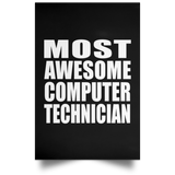Most Awesome Computer Technician - Poster Portrait