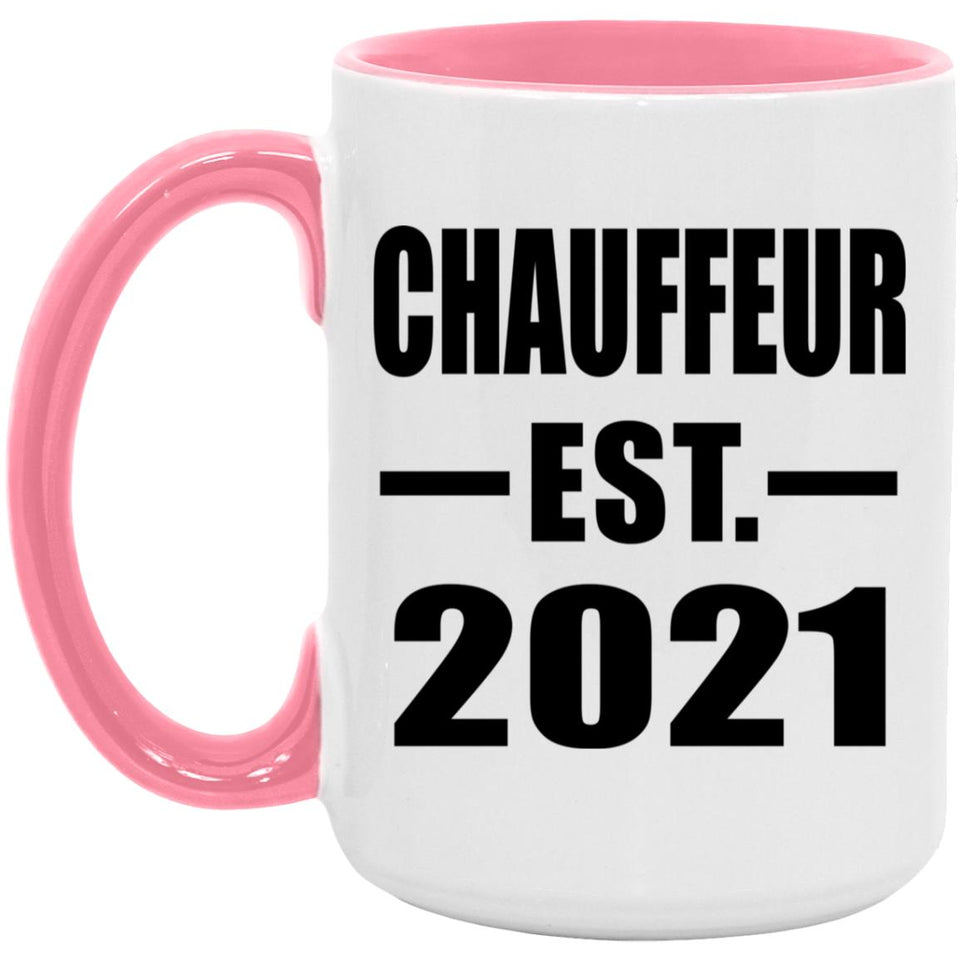 Chauffeur Established EST. 2021 - 15oz Accent Mug Pink