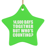 40th Anniversary 14,600 Days Together But Who's Counting - Star Ornament