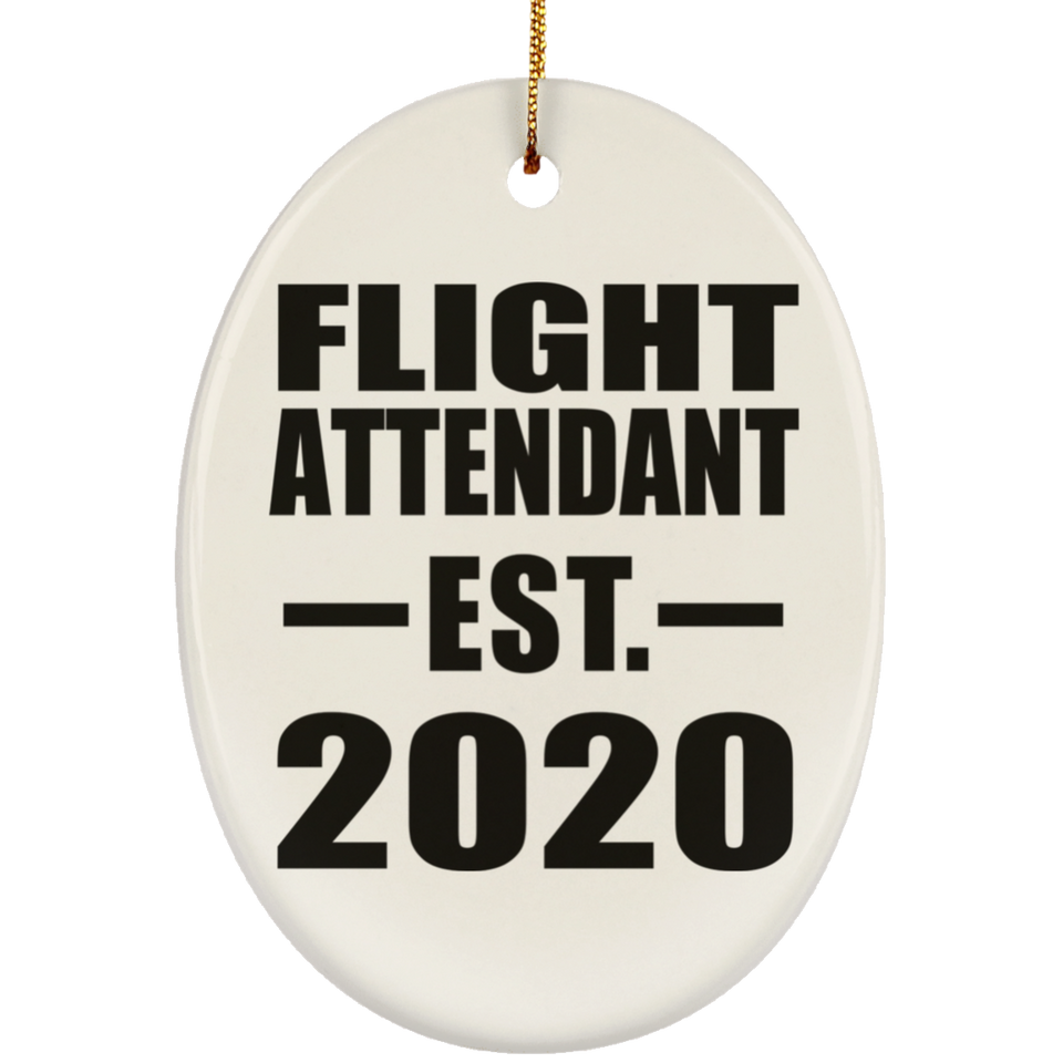 Flight Attendant Established EST. 2020 - Oval Ornament