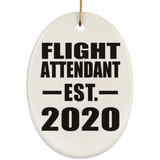 Flight Attendant Established EST. 2020 - Oval Ornament