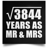 62nd Anniversary Square Root of 3844 Years As Mr & Mrs - Poster Square