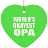 World's Okayest Opa - Heart Ornament