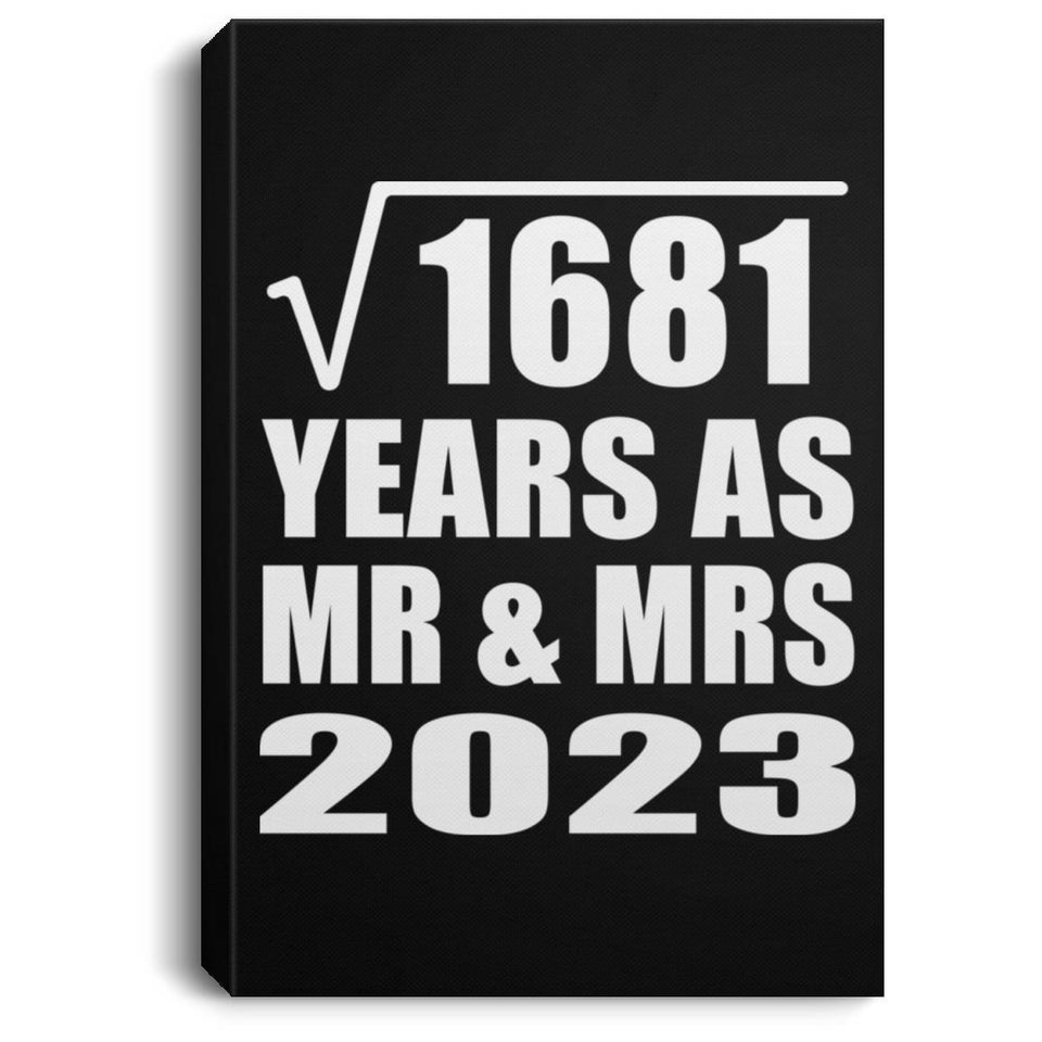 41st Anniversary Square Root of 1681 Years As Mr & Mrs 2023 - Canvas Portrait