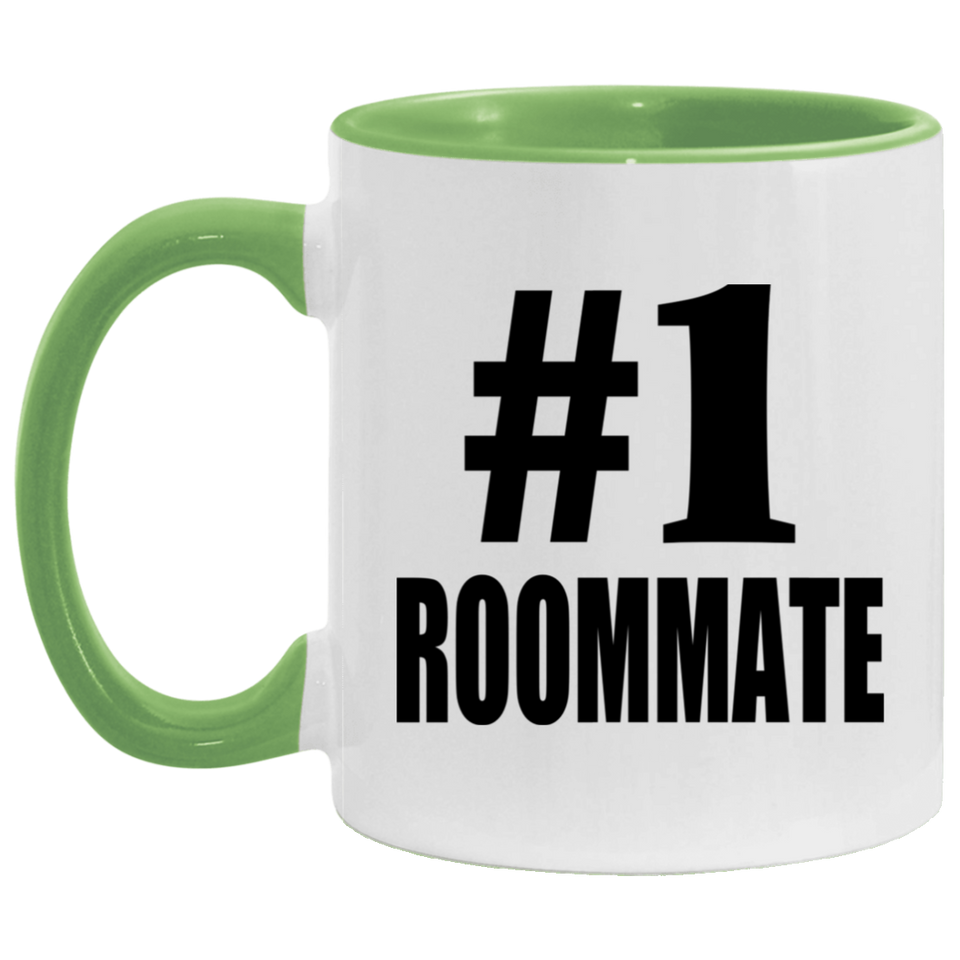 Number One #1 Roommate - 11oz Accent Mug Green