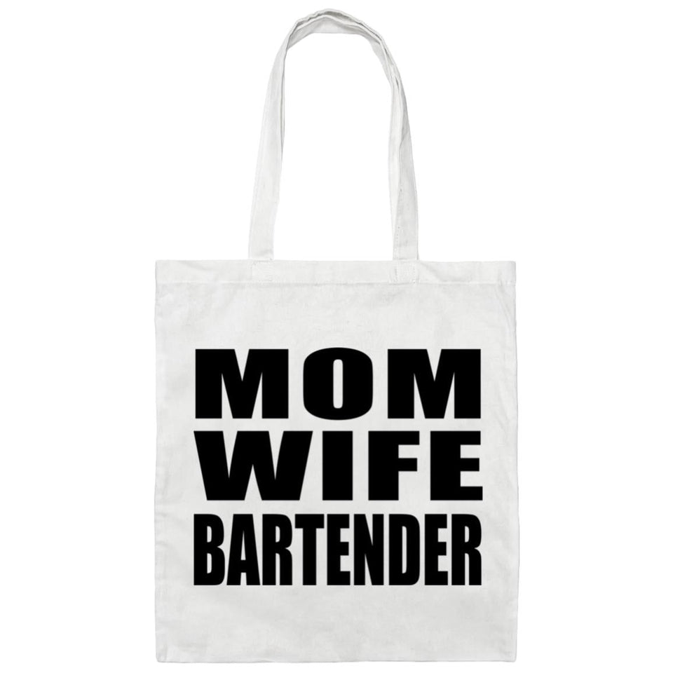 Mom Wife Bartender - Tote Bag White