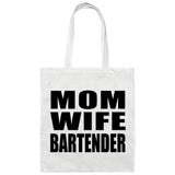 Mom Wife Bartender - Tote Bag White