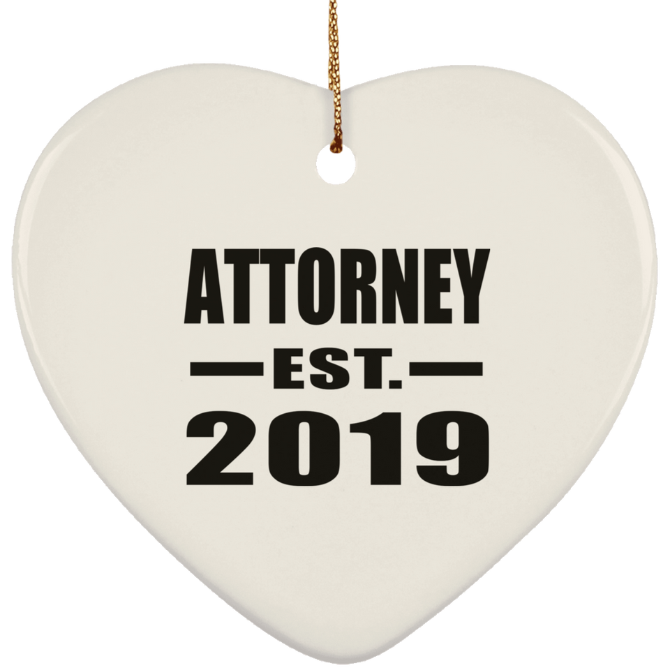 Attorney Established EST. 2019 - Heart Ornament