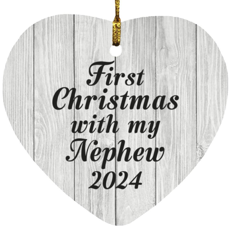 First Christmas With My Nephew 2024 - Heart Ornament F