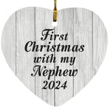 First Christmas With My Nephew 2024 - Heart Ornament F