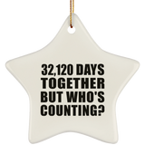 88th Anniversary 32,120 Days Together But Who's Counting - Star Ornament