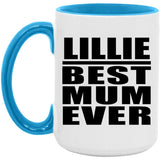Lillie Best Mum Ever - 15oz Accent Mug Blue