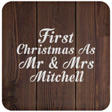 First Christmas As Mr & Mrs Mitchell - Drink Coaster D